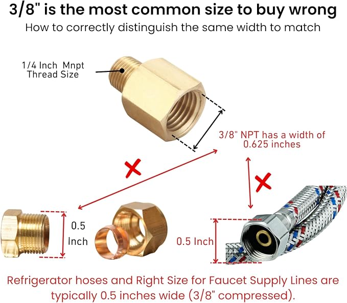 3/8" NPT Female to 1/4" NPT Male Brass Adapter Reducer | to - Image 2