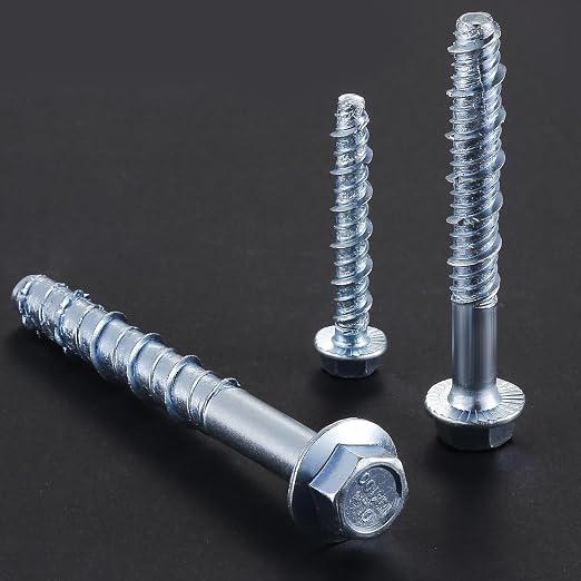 Wensilon 3/8" x 3" Zinc Plated Large Diameter Concrete Screw Actual Thickness - Image 3