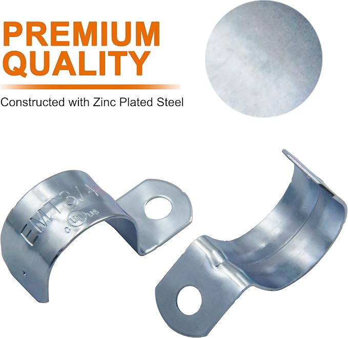 ISPINNER 25pcs 3/4 Inch Zinc Plated Steel EMT Pipe Straps - Image 3