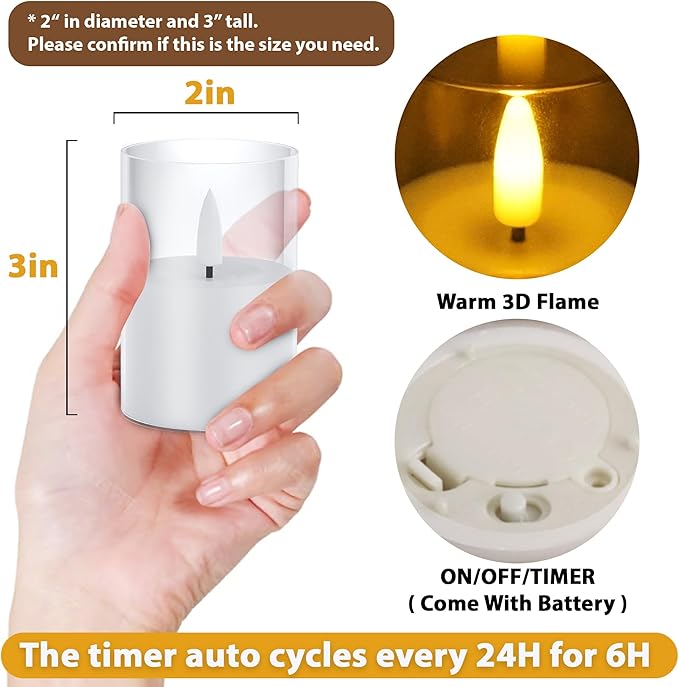 VIODAIM 12Pack Flickering Flameless LED Candles - Image 3