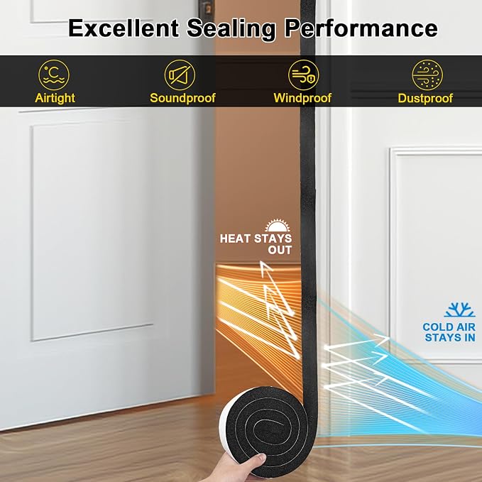 AC Window Seal 1inx1in Thick Foam Tape, Strong Adhesive, Open Cell | Maximum - Image 4