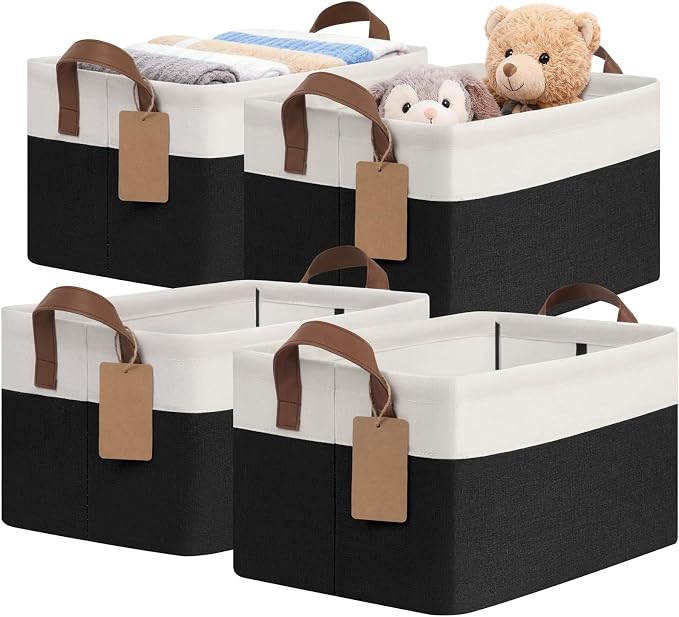 CHICVITA 4 Pack Fabric Storage Bins by CHICVITA