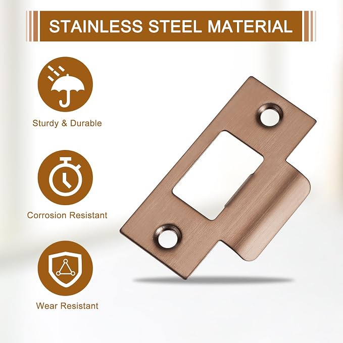 uxcell t Door Strike Plate, Rose Gold - Image 4