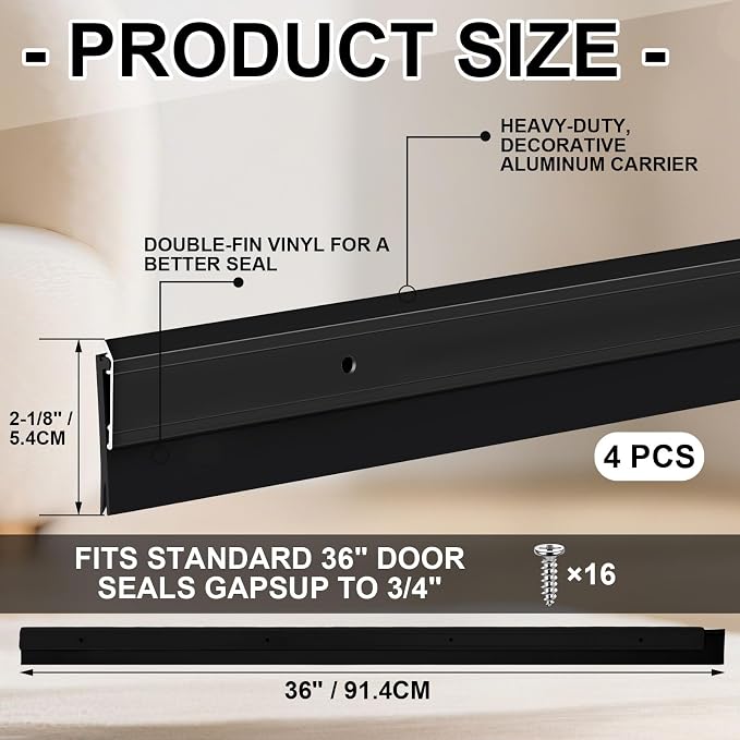 FoldTier 4 Pcs All-Season Door Sweeps - Image 2