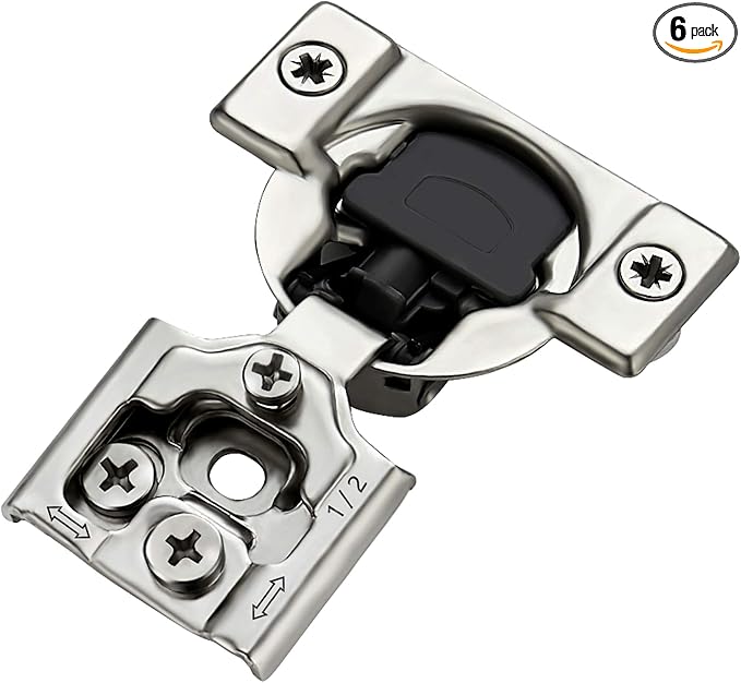 Soft Close Hinges for Kitchen Cabinet Hinges, 1/2 Inch Overlay, 6 Pack | 3 Pairs by Ravinte
