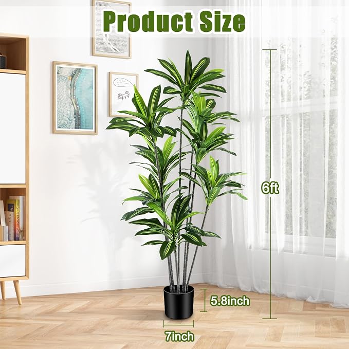 Dracaena Artificial Plant Indoor 6FT - Image 3