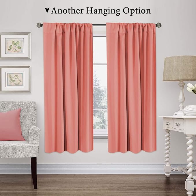 H.VERSAILTEX Red Christmas Blackout Tie-Up Curtain Rod Pocket Energy Efficient - Image 4