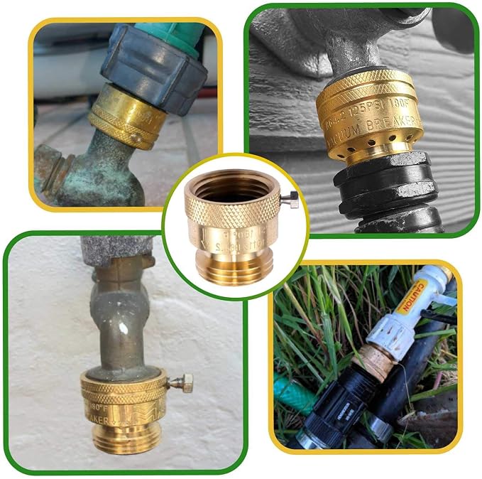1 Pack Brass 3/4" Inch GHT Hose Bibb Backflow Preventer Vacuum Breaker | - Image 6