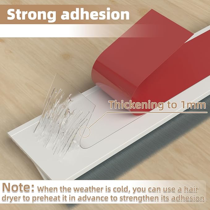 KNEELISA 39”X 2 Pack Door Sweep Brush Bottom Exterior & Interior, Silicone | - Image 3