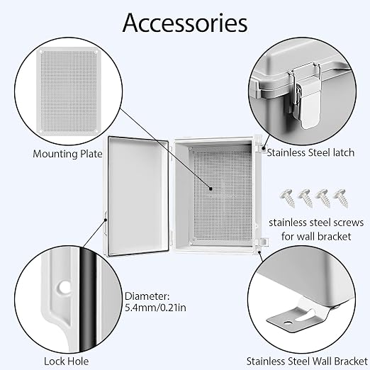 Electrical Box, IP67 Waterproof Hinged Cover Stainless Steel Latch Junction Box - Image 4