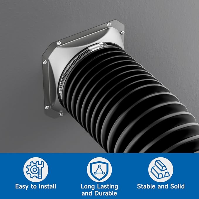 Hon&Guan 6 Inch Duct Connector, Metal Straight Pipe Flange - Image 4