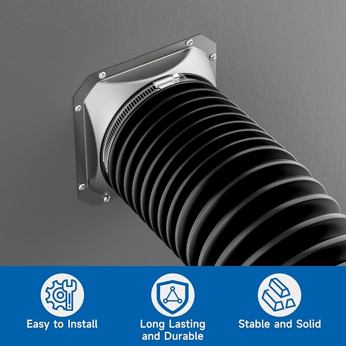 Hon&Guan 4 Inch Duct Connector, Metal Straight Pipe Flange - Image 4