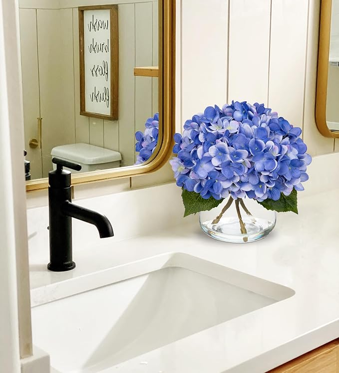 Hollyone Blue Hydrangea Artificial Flowers - Image 3