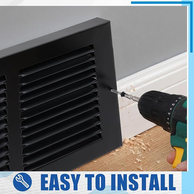Lewtemi 2 Pack Baseboard Return Air Grille 30" x 6", Steel HVAC Vent Cover - Image 4