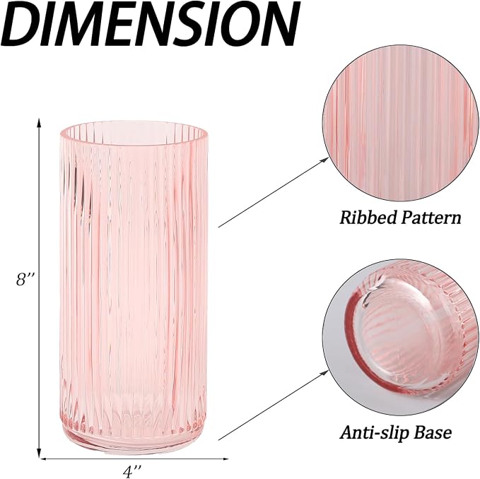 Ribbed Glass Vase, Flower Vases - Image 7