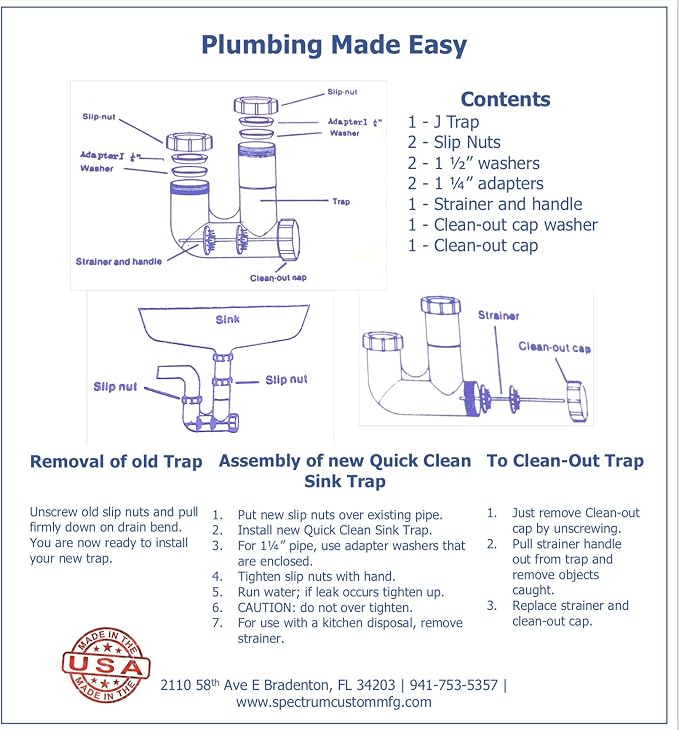 Quick Clean Sink Trap | 1 1/4" & 1 1/2" P-Trap Replacement Upgrade | Jewelry - Image 5