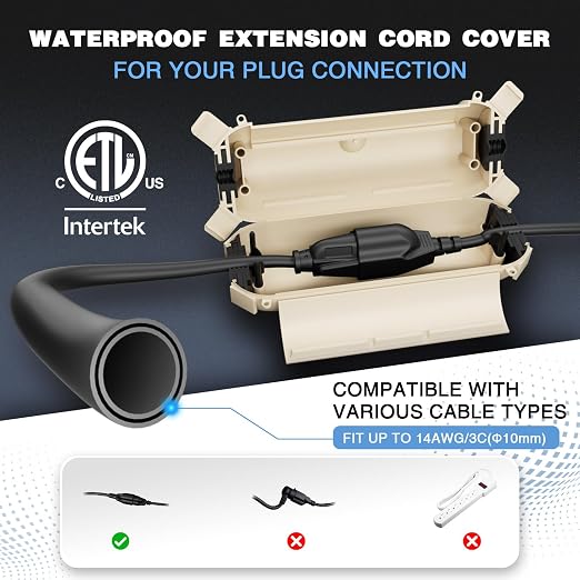 3 Pack Outdoor Extension Cord Cover Waterproof, Cord Box - Image 2