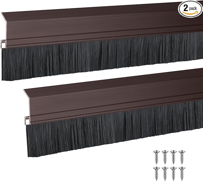 Hushee 2 Pack 48 Inches Brush Door Sweep by Hushee