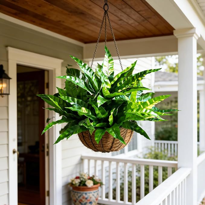 Fake Ferns, 2Planter 35in Outdoor Faux Plants UV Resistant, 3D Real Touch Fake - Image 9