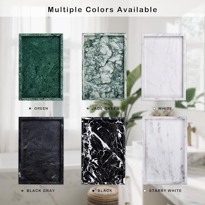 Bathroom Tray for Countertop, Marble Perfume Tray for Dresser Organizer - Image 8