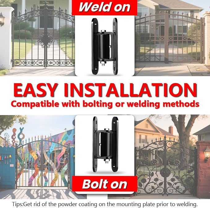 2 Pack Heavy Duty Outdoor Gate Hinges - Image 5