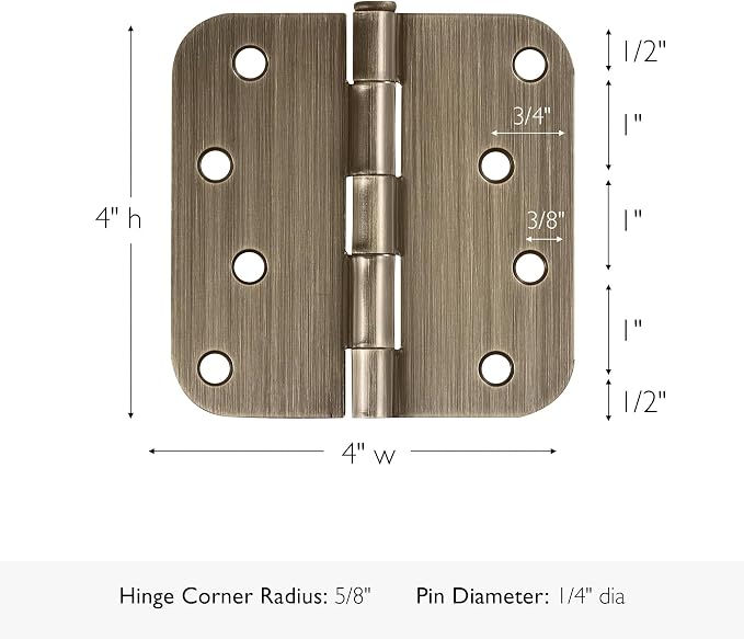 Design House Interior Door Hinge, Antique Brass | 5/8" Radius, Traditional - Image 3