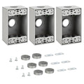 Weatherproof Outlet Box, Three 3/4 Inch Hole Outdoor Electrical Box | Aluminum by XGGYA