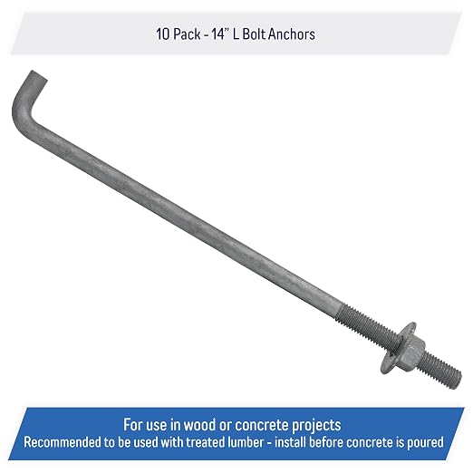 5/8" x 14-inch Galvanized Threaded Anchor Bolts - Image 2