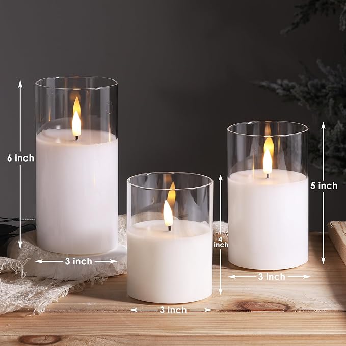 Clear Glass Flameless Candles - Image 2
