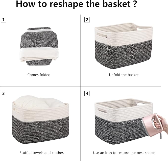 OIAHOMY 4 Pack Storage Basket, Closet Organizer - Image 7