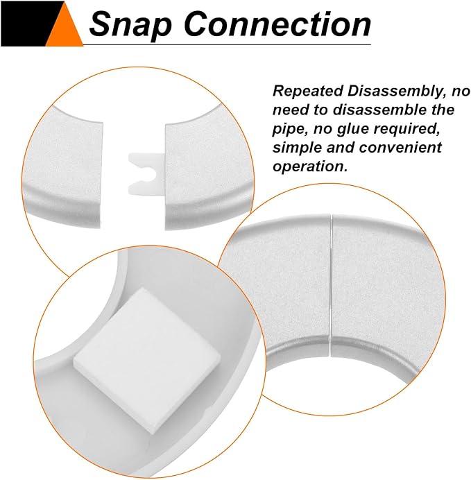 HARFINGTON 2pcs Wall Split Flange 33.5mm/1.3" Self-Adhesive Plumbing Cover - Image 4