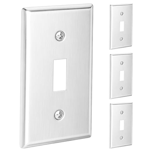 4 Pack - 4x2 Single Gang Rectangle Toggle Switch Outlet Cover, Fire Rated | by OhLectric