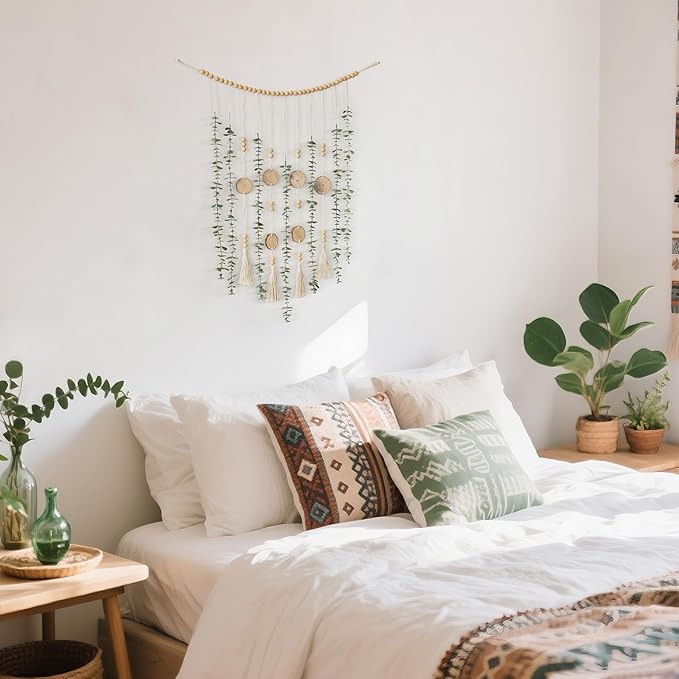 Dahey Boho Hanging Artificial Eucalyptus Garland Wall Decor 31'' Fake Plant | - Image 2