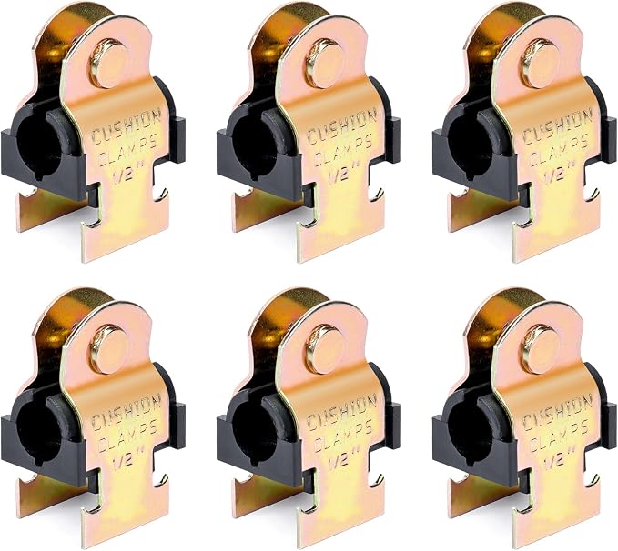 6 Pack Rubber Cushion Strut Clamp, 1/2" OD Pipe Strut Clamps by LBGProducts