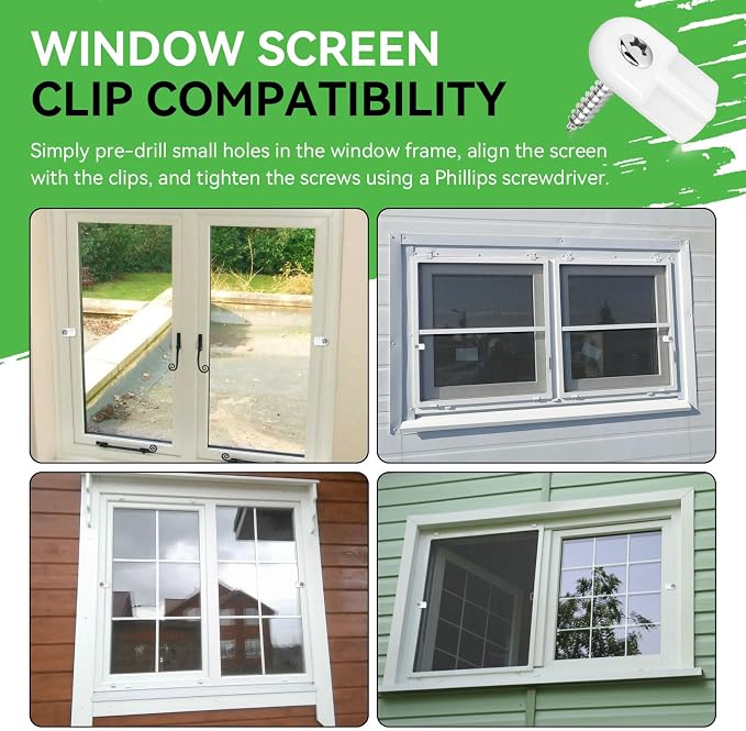 30 Pack Window Screen Clips, L 5766 Flush Window Screen Holder Clips - Image 7