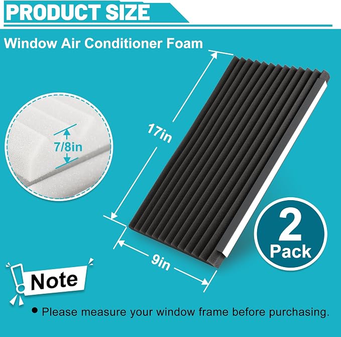Window Air Conditioner Foam Insulation Panels, AC Side Insulating Panel Kit - Image 2