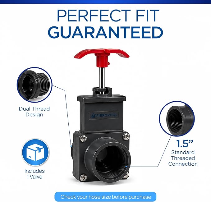 1.5" Above Ground Pool Gate Valve - Image 2