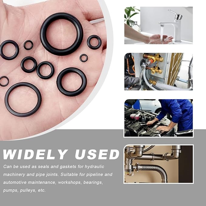225PCS O-Ring Assortment Kit, 18 Sizes Heat & Oil Resistant Sealing Gaskets - Image 6