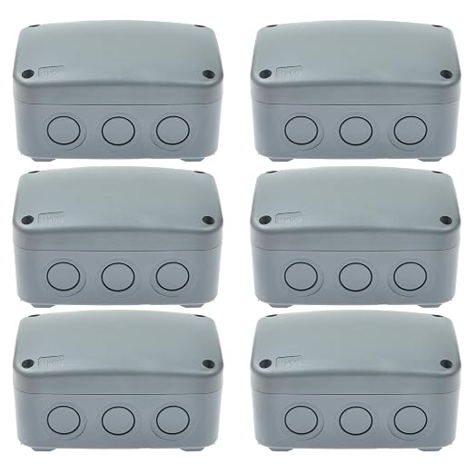 6 Pcs Gray Outdoor Waterproof Junction Box ABS Plastic Dustproof IP66 | by NineLeaf