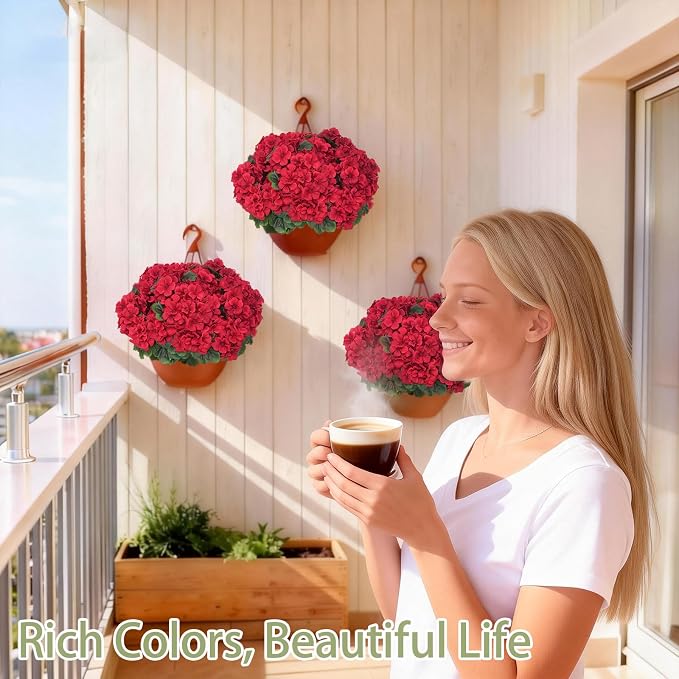 8 Pcs Artificial Geraniums Flowers - Image 6