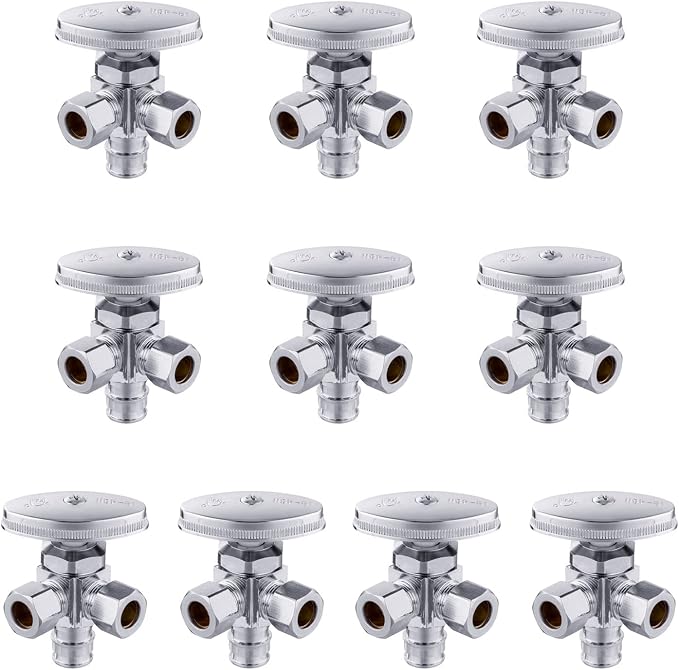 10PC EFIELD PEX-A Expansion Angle Stop Valve, Chrome Plated-VALVE067 by EFIELDPEXTUBING
