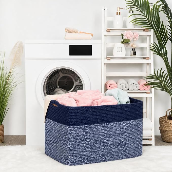 112L Extra Large Blanket Basket Holder Living Room, Dog Toy Organizer Bin Box - Image 5