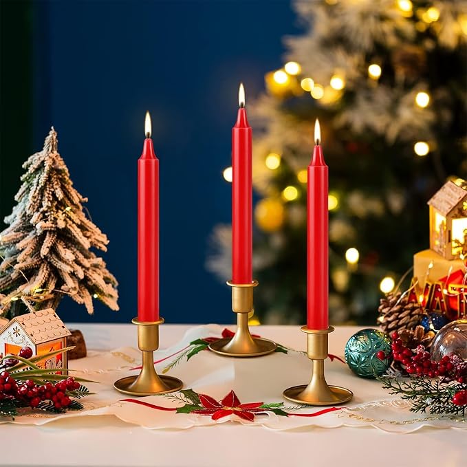 Howemon Red Candles Set of 40, Unscented Mini Taper Candle - Image 5