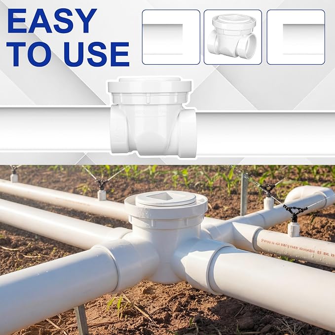 2 Pcs 2 Inch Backwater Valve White PVC Drain Backflow Preventer - Image 5