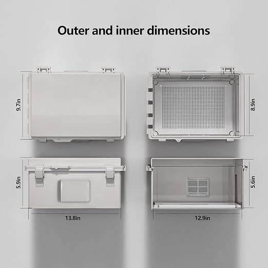 Electrical Junction Box, Ventilated Design, Cable Grommets, Indoor/Outdoor Use - Image 6