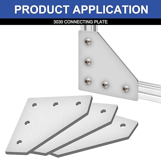 12pcs 3030 Extrusion Joint Plate Connector Corner L Bracket Silver | 3030 V - Image 2