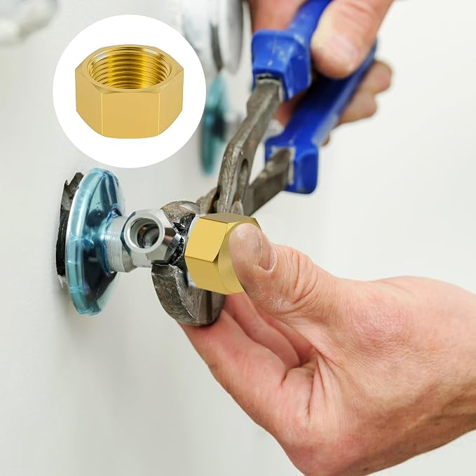 6 PCS Brass Pipe Caps with Rubber Gaskets - Image 4