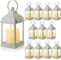 12 Pack 10 Inch White Decorative Candle Lantern Bulk LED Flameless | Lanterns by Kittmip