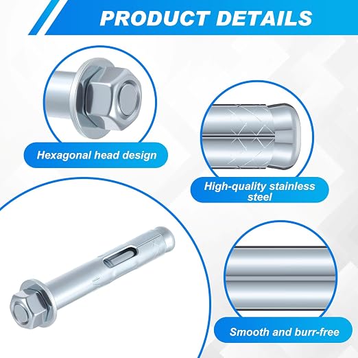 100 Pack 5/16" x 1-1/2" Sleeve Anchors - Image 3