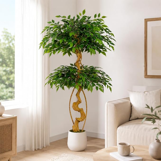5FT Artificial Ficus Tree, 60in Fake Silk Tree - Image 4